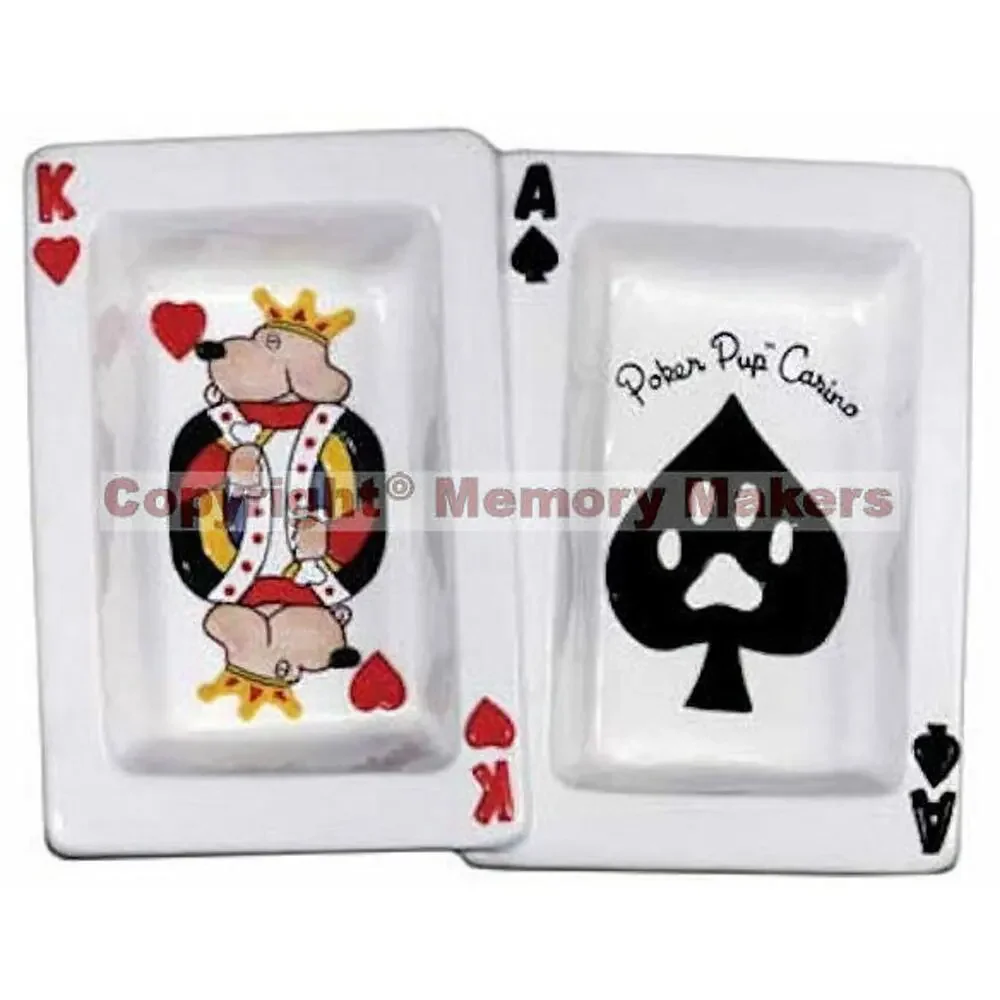 NIB Just Bepaws Poker Pup Casino Small Mini Dog Bowl 'Deal Me Up Some Dinner'